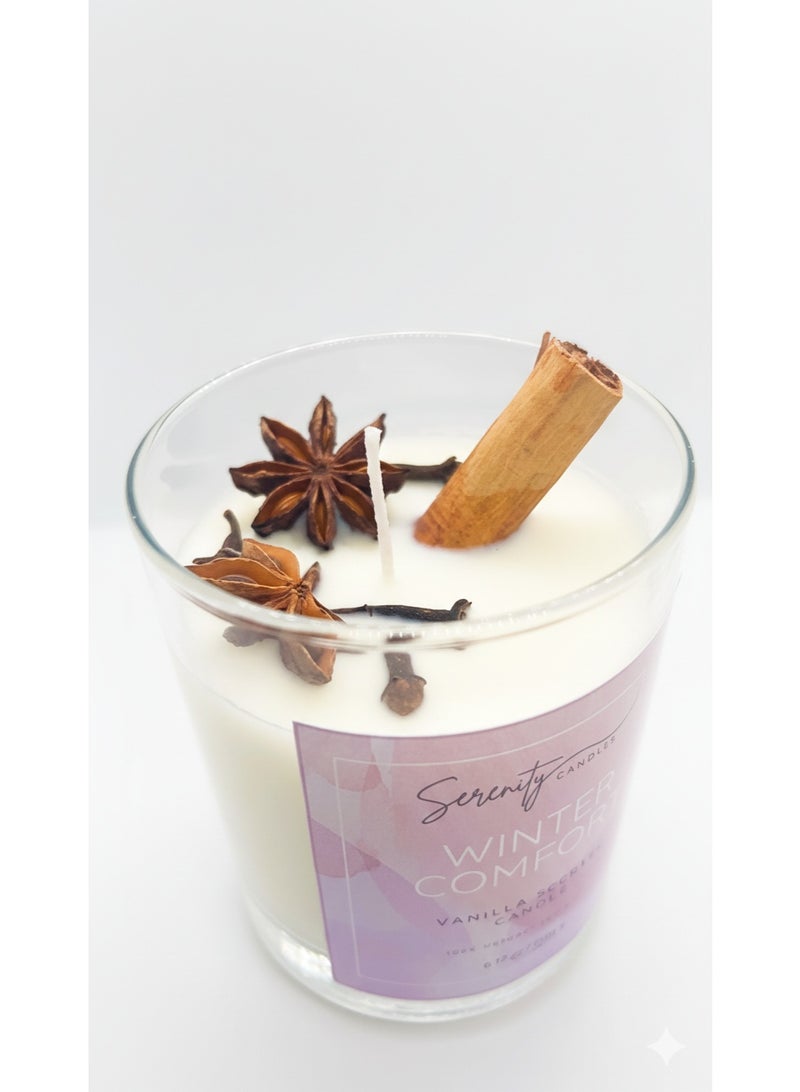 Serenity Candles شمعة "سيرينيتي" وينتر كومفورت (راحة الشتاء) – فتيلة واحدة (١٧٥ جرام) - Image 2